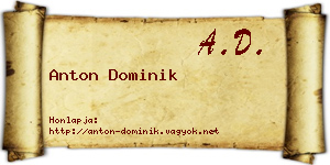 Anton Dominik névjegykártya